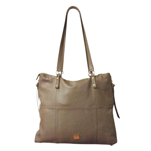 Kooba Gray/Taupe Leather Contemporary Travel Organizer Shoulder Bag - Picture 2 of 11